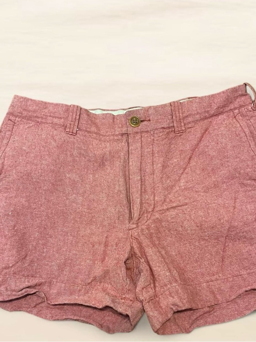 J.Crew Varick Red Pink Heathered Flat Front Chino Shorts Size 31W